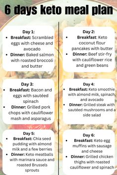 Looking for a simple and effective 6-day keto meal plan? This guide is perfect for those following a low-carb lifestyle! Our keto meal plan for beginners includes easy, delicious keto meals that will keep you in ketosis. From hearty breakfasts to satisfying dinners, discover tasty keto recipes and low carb recipes designed to help you stay on track. Whether you’re just starting out or need new inspiration, this keto meals plan is your go-to for healthy eating all week long!  #KetoMealPlan #LowCarbRecipes #KetoRecipes #MealPlan #KetoMeals #KetoMealPlanForBeginners #HealthyEating #KetoDiet #KetoTips Easy Clean Keto Meal Plan, Keto Sample Meal Plan, 30 Day Keto Diet Menu To Lose 20 Lbs, High Protein Keto Meal Plan, Extreme Keto Meal Plan, Keto Diet Menu For Beginners, Basic Keto Meal Plan For Beginners, Weekly Low Carb Meal Plan Simple, Modified Keto Diet For Beginners