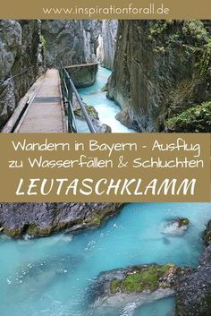 a bridge that is over some water in the middle of a mountain stream with rocks on both sides