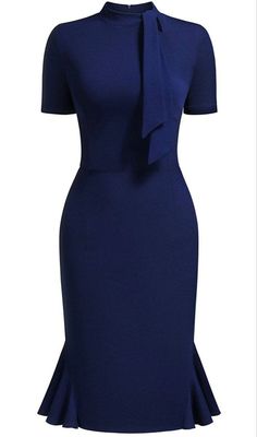 Work Uniform Women Office Style Dress, Work Dresses For Women Professional, Pencil Dress Outfit Classy, Blue One Piece Dress, Corporate Dresses Classy Work Outfits, Corporate Dresses Classy, 1950 Outfits, Pencil Dress Pattern, Kente Dresses