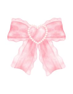 a pink bow with pearls on it