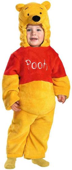 a baby dressed in winnie the pooh costume