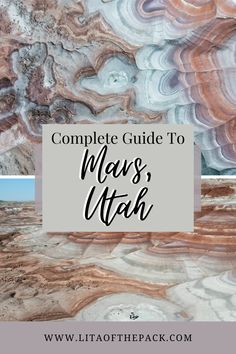 the complete guide to mass utah with text overlaying it in black and white