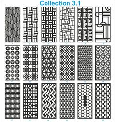 an image of different patterns in the form of squares and rectangles, including one with