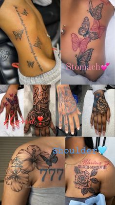 many different tattoos are shown in this collage