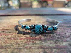 Adjustable bracelet that fits small to medium wrists Adjustable Turquoise Cuff Bracelet, Adjustable Turquoise Cuff Bangle, Adjustable Turquoise Bangle With Oyster Bracelet, Adjustable Bracelet, Turquoise Bracelet, Cuff Bracelets, Jewelry Bracelets, Handmade Items, Cuff