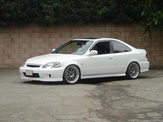 White Honda Civic, Honda Civic 1999, Import Tuner