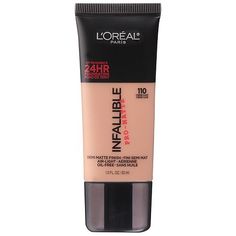 Discover the pro finish of longwear: up to 24 hour demi matte foundation Get a matte finish that won't fall flat with L'Oreal Paris' Pro-Matte Foundation. Air-light, oil-free, longwearing liquid foundation provides medium coverage. Goes on smooth with a demi matte finish that resists sweat, heat, humidity — hiding imperfections for a smooth, clear complexion that lasts all day. Available in 22 shades, the colors stay true and wont change or fade. Packaging May Vary. What you receive may not be Drugstore Beauty Products, Infallible Pro Matte, Loreal Paris Infallible, Best Drugstore Makeup, Clear Complexion, Beauty Games, Too Faced Foundation, Foundation Makeup, Beauty Products Drugstore