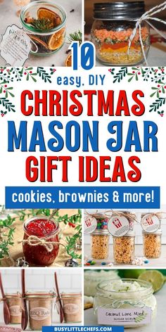 christmas mason jar gift ideas with text overlay