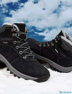 OrcaJump - Mens Plus Size Hiking Boots Sporty Outdoor PU Booties / Ankle Boots Dark Brown Red Brown Color Block for Fall Winter Winter Hiking Lace-up Boots With Round Toe, Winter High-top Weatherproof Lace-up Boots, Casual Winter Lace-up Low-top Boots, Waterproof Martin Boots For Hiking With Round Toe, Waterproof Martin Boots With Round Toe For Hiking, Waterproof Martin Boots For Hiking, Winter Hiking Ankle Boots With Reinforced Toe, Winter Ankle Hiking Boots With Reinforced Toe, Outdoor Ankle-high Lace-up Boots With Padded Ankle