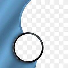 a blue and white background with a black circle on it's side, in the middle