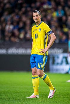 a soccer player is standing on the field