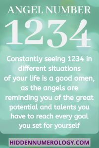 an angel number with the words 1234 on it