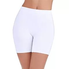 Women's Vanity Fair® Seamless Smoothing Slip Shorts 12750E Stretch Short Length White Boxer Briefs, White Stretch Short Length Boxer Briefs, White Stretch Boxer Briefs, Micro-elastic Seamless Shorts For Summer, Seamless Micro-elastic Shorts For Summer, Seamless Micro-elastic Summer Shorts, Solid Color Biker Shorts With Seamless Construction, Solid Color Seamless Biker Shorts, Solid Shaping Shorts With Seamless Construction