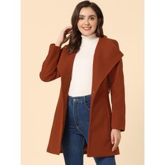 This coat turns casual outerwear into a fashion-forward statement. Step out in style on even the dreariest days with the one-button belted long coat. Those neutral colors on this belted coat with wide lapels maintain a grounded, mature style that will never go out of fashion. Paired well with a crossbody for a day out. Team it with pumps and a bold red lip for an evening look. Fall Office Pea Coat In Solid Color, Notched Outerwear For Office In Fall, Solid Notched Winter Outerwear, Casual Single-breasted Outerwear With Notched Lapel, Casual Single Breasted Notched Outerwear, Casual Single-breasted Notched Outerwear, Trendy Solid Pea Coat For Fall, Trendy Notched Outerwear For Office, Winter Notched Outerwear With Button Closure