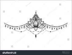 a black and white drawing of a lotus flower with drops on it's petals