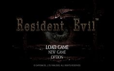 the title screen for resident evil