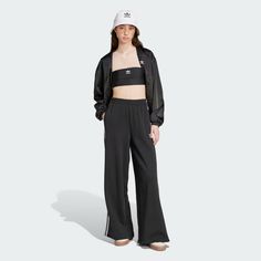 adidas Adicolor 3-Stripes Loose French Terry Wide Leg Pants - Multicolor | Women's Lifestyle | adidas US Adidas Adicolor, Women Lifestyle, Adidas Online, French Terry, Leg Pants, Black Pants, Wide Leg Pants, Wide Leg, Online Shop