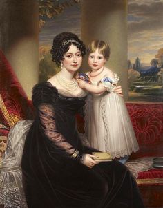 a painting of a woman holding a child