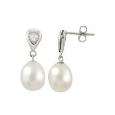 Decorated with oval-shaped freshwater cultured pearls and white topaz accents, these PearLustre by Imperial earrings complement your sophisticated fashion sense. Decorated with oval-shaped freshwater cultured pearls and white topaz accents, these PearLustre by Imperial earrings complement your sophisticated fashion sense.Click on this JEWELRY & WATCHES GUIDE to learn about fit, styles, materials and more! Length: 20 mm Backings: post Metal: sterling silver Plating: rhodium Finish: polished Packa Classic Oval Pearl Drop Earrings, Classic White Teardrop Earrings With Diamond Accents, Classic Pear-shaped Earrings With Diamond Accents, Luxury Oval Pearl Drop Earrings, Formal Teardrop Pearl Earrings Fine Jewelry, Formal Oval Earrings With Pearl Charm, Elegant Pear-shaped Pearl Earrings With Diamond Accents, Elegant Oval Pearl Earrings With Pearl Charm, Formal Pear-shaped Pearl Earrings With Diamond Accents