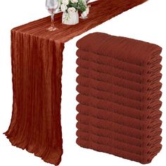 PRICES MAY VARY. Package Include: you will get 12 pieces 10ft length terracotta cheesecloth table runner, enough quantity is suitable for wedding banquets and various parties, the size of each table runner is approximately 35 x 120 inches / 90 x 300 cm, which is large enough to cover rectangle and round tables, can also be spliced together for long tables. Even can be used for chair cover sashes or decorative napkins, backdrop draping or even gift wrapping. Soft Material: Made of high quality po Boho Wedding Table Runner, Birthday Party Table Decor, Table Runner For Wedding, Gauze Table Runner, Cheesecloth Table Runner, Vintage Wedding Table, Birthday Party Table, Party Table Decor, Rustic Table Runners