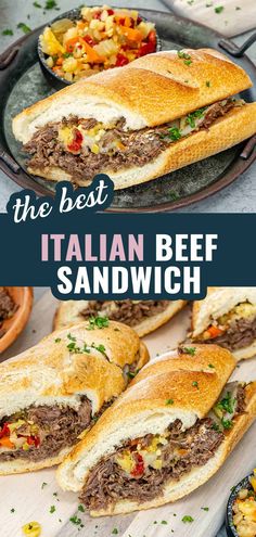 the best italian beef sandwich recipe is made with bread and cheese, it's ready to be eaten