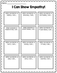 i can show empathty worksheet for students to use in the classroom