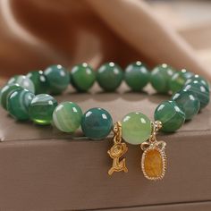 Deer means health and love. It brings happiness and longevity. is a symbol of love.
Green agate represents health and vitality. It can promote blood circulation, relieve tension, bring hope and make people full of self-confidence.
Keep this stunning bracelet close to discover the peaceful energy of agate in your life.

Natural green agate
Bead diameter: 8 mm
Premium zinc alloy
Elastic - Suitable for hand circumference: 14-18 CM
Hypoallergenic, lead & nickel free

*We carefully select each ge Peaceful Energy, Health And Vitality, Symbol Of Love, Agate Bracelet, Green Agate, Bring Happiness, Blood Circulation, Agate Beads, Love Symbols