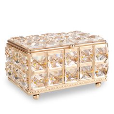 PRICES MAY VARY. ✨Product Info -Dimensions(LxWxH): 5.9" x 3.9" x 3.0" , small but beautifully made ,Packing included: 1 x Crystal Jewelry Box (Jewelry are not included) ✨Exquisite Crystal Jewelry Box - This jewelry box make of sparkling crystals woven into gold metal frame. The crystal cover lid is easy to open and close, and keeps your favorite jewelry dust-free ✨Visible Storage & Display -The small crystal jewelry box is perfect for organize jewelry, trinket, rings, earring, trinkets,stones an Dresser Countertop, Neiman Marcus Jewelry, Organize Jewelry, Crystal Jewelry Box, Dresser Bedroom, Jewelry Trinket, Bedroom Dresser, Jewellery Box Making, Rings Vintage