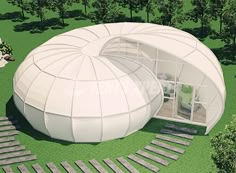 an artist's rendering of a large white dome house