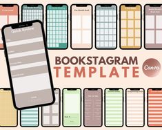 an image of bookstagramm templates with text overlaying the top and bottom