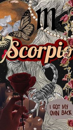 i got my own back by m scorpii album cover art with roses and butterflies