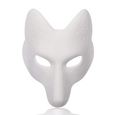 a white cat mask on a white background