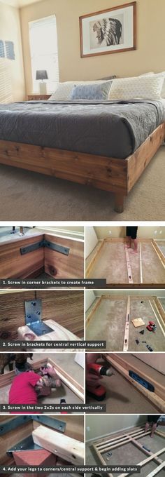 the instructions for making a diy platform bed frame