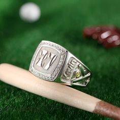 NOTE: Please enter here number or initial, name (up to 10 characters) and engraving inside (up to 25 characters, including spaces) for your Baseball signet ring!  Example: Number 27; Name: Ryan; Engraving: MVP. Are you looking for a unique and meaningful gift for a baseball lover? Or maybe you want to treat yourself to a stylish and personalized accessory that shows your passion for the game? This sterling silver signet ring is the perfect choice for you! It features a realistic baseball texture