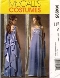 McCall's Misses' Star Wars Padme Amidala Dress Pattern M4995 Size 6-12 UNCUT Padme Hair Accessories, Padme Costume Belt, Sansa Dress Season 8, Star Wars Evening Gown, Leia Organa Wedding Dress, Moonknight Inspired Dress, Enchanted Giselle Curtain Dress, Starwars Fancy Dress, Sleeping Beauty Sewing Pattern