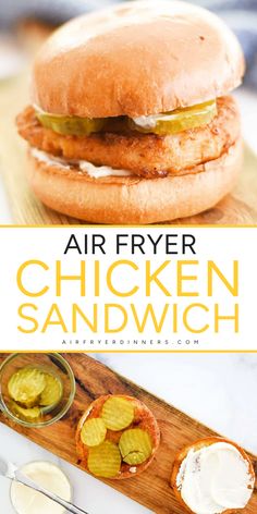 You better try this delicious Air Fryer Chicken Sandwich! A tasty chicken dish that's perfect for a quick weeknight dinner in just 30 minutes. Simple to make with ALDI Red Bag Chicken Filets, pickle slices, mayonnaise, and brioche buns. Enjoy tonight! Air Fryer Chicken Sandwich, Chicken Filets, Fried Sandwich, Weeknight Dinner Pasta, Quick Dinner Options, Chicken Sandwich Recipe, Chicken Breast Recipes Easy, Dinner Sandwiches, Chicken Sandwich Recipes