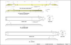 an image of some drawings for the back side of a building with different angles and measurements