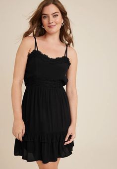 Bare Crochet Trim Skater Dress | Maurices Dream Outfits, Skater Dresses, Trim Detail, New Handbags, Large Size Dresses, Above The Knee