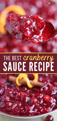 the best cranberry sauce recipe on a spoon