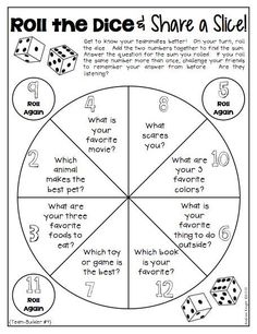 roll the dice and share a sheet for kids to learn how to play with them