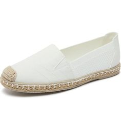 AOMAIS Womens Espadrilles Flats Knit Mesh Loafers Simple style, available in a variety of colors Detailed Display Occasion Display Our shoes are designed for comfort, fashion and love . If you have any questions about these shoes, feel free to reach out to us before or after making a purchase. Size: 10.  Color: White.  Gender: female.  Age Group: adult. White Flat Bottom Slip-ons For Summer, Comfortable White Slip-on Flats, White Flat Slip-ons For Summer, White Slip-ons With Rubber Sole For Summer, Comfortable White Slip-ons With Flat Heel, Comfortable White Flats With Round Toe, Comfortable White Flat Heel Slip-ons, Casual Beach Loafers, White Lace-up Flats With Rubber Sole