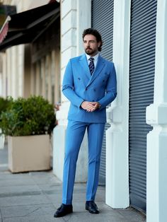 Blue Double Breasted Suit 2-Piece