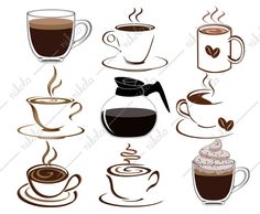 coffee cups and saucers clipart