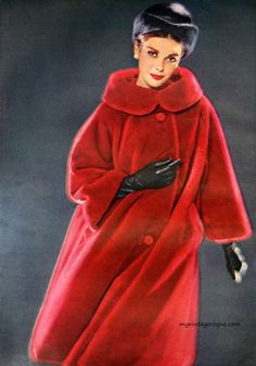 Couture Coats, 1960’s Fashion, Vogue Vintage, 1960 Fashion, I'm Just A Girl, Fashion 1960s, Red Coat, 1960s Fashion