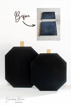 two black hexagonals sitting next to each other