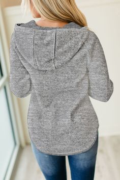 Gray Buttoned Neck Hooded Sweatshirt Hood Hat, Casual Stylish, Leggings Casual, Long Sweaters, Types Of Collars, Brunei, Pullover Sweater, Single Breasted, Hooded Sweatshirt