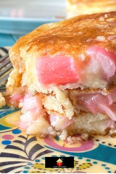 a close up of food on a plate with a fork