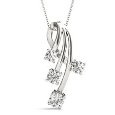 18kt White Gold Diamond Journey Pendant (1 ctw) Diamond Chokers, Emerald Necklaces, Journey Pendant, Necklaces Diamond, Diamond Pendent, Diamond Pendants Designs, Diamond Decorations, Diamond Pendant Sets, Wedding Ring Necklaces