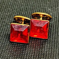 Vintage Red Square Face Cuff Links | Etsy Red Art Deco Jewelry For Formal Occasions, Formal Red Brass Jewelry, Formal Rectangular Brass Jewelry, Retro Brass Jewelry For Formal Occasions, Red Rectangular Jewelry For Formal Occasions, Red Rectangular Jewelry For Evening, Rectangular Red Jewelry For Evening, Art Deco Red Rectangular Jewelry, Red Rectangular Art Deco Jewelry