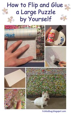 how to flip and glue a large puzzle by yourself with pictures, instructions, and tips